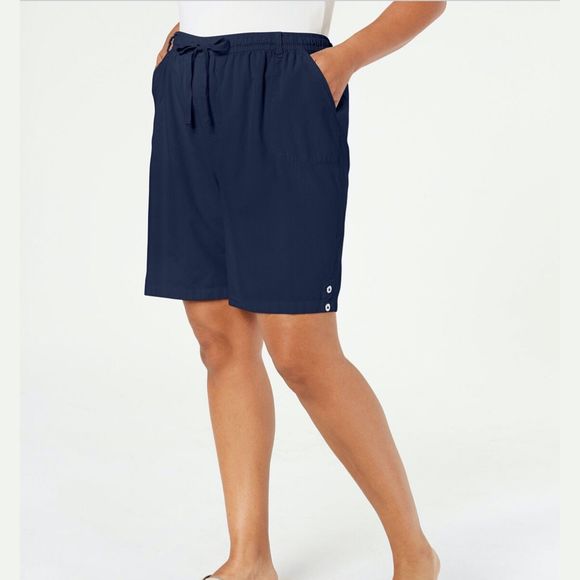 karen scott elastic waist shorts